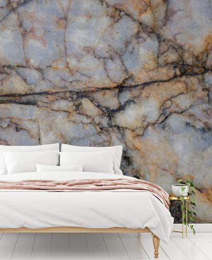 gray and brown custom stone effect mural called Surface Stillness by Petra Meikle de Vlas