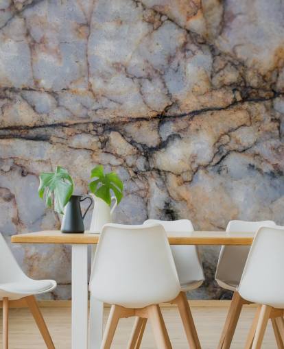 grey and brown custom stone effect mural called Surface Stillness by Petra Meikle de Vlas