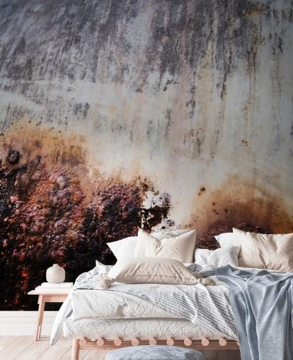 grey and brown metal effect mural called Surface Strata by Petra Meikle de Vlas grey and brown metal effect mural called Surface Strata by Petra Meikle de Vlas