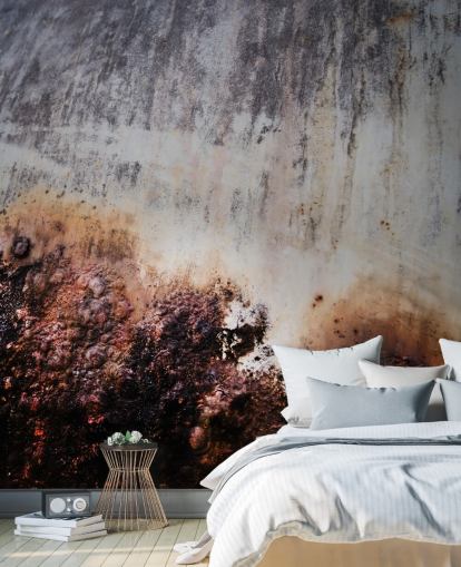 grey and brown metal effect mural called Surface Strata by Petra Meikle de Vlas grey and brown metal effect mural called Surface Strata by Petra Meikle de Vlas