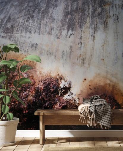gray and brown metal effect mural called Surface Strata by Petra Meikle de Vlas gray and brown metal effect mural called Surface Strata by Petra Meikle de Vlas