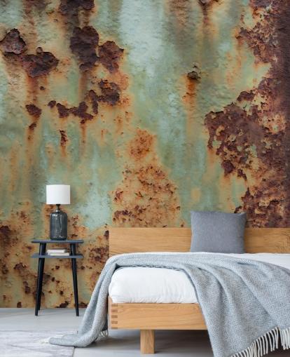 orange and green customizable metal effect mural called Surface Terrain by Petra Meikle de Vlas