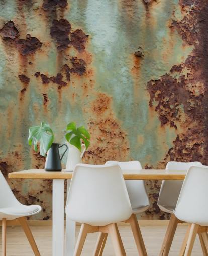 orange and green customizable metal effect mural called Surface Terrain by Petra Meikle de Vlas orange and green customizable metal effect mural called Surface Terrain by Petra Meikle de Vlas