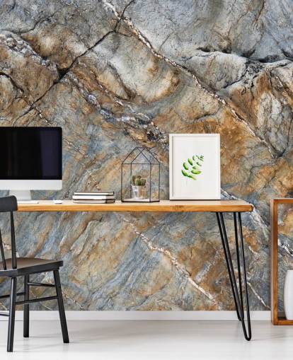 murale con superficie personalizzata grigio e marrone chiamato Terrascape di Petra Meikle de Vlas