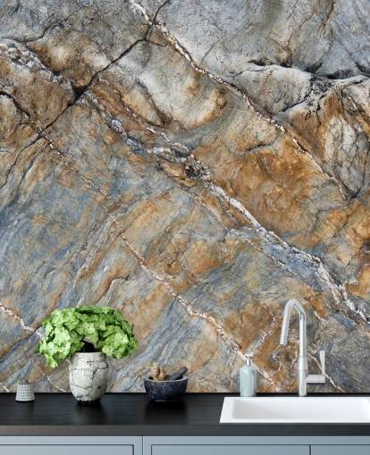 murale con superficie personalizzata grigio e marrone chiamato Terrascape di Petra Meikle de Vlas