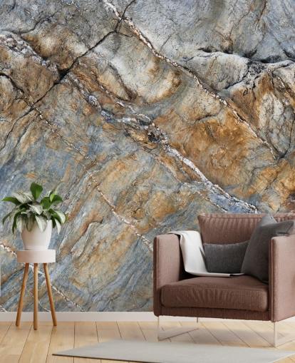 peinture murale à texture de surface personnalisée grise et brune appelée Terrascape par Petra Meikle de Vlas