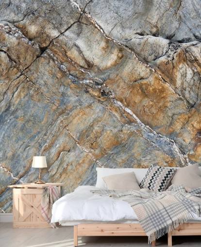 graues und braunes Wandbild mit benutzerdefinierter Oberflächenstruktur namens Terrascape von Petra Meikle de Vlas