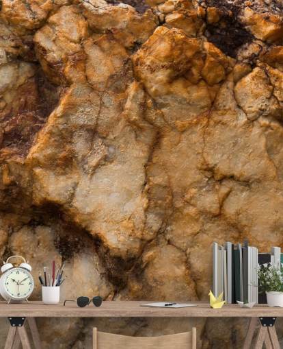 mural personalizado con efecto piedra marrón y naranja llamado Time Resurfaced de Petra Meikle de Vlas