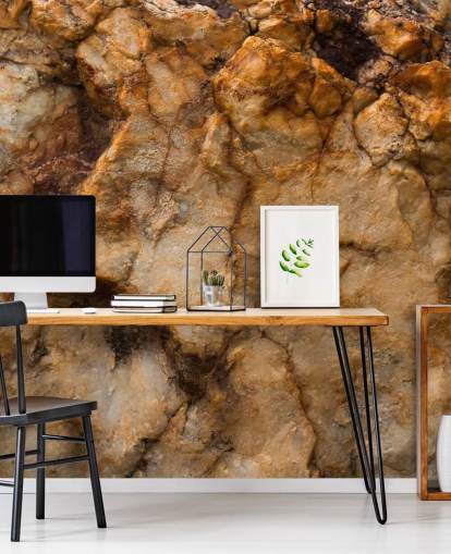 mural personalizado con efecto piedra marrón y naranja llamado Time Resurfaced de Petra Meikle de Vlas mural personalizado con efecto piedra marrón y naranja llamado Time Resurfaced de Petra Meikle de Vlas