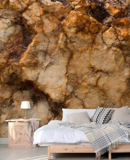 custom brown and orange stone effect mural called Time Resurfaced by Petra Meikle de Vlas