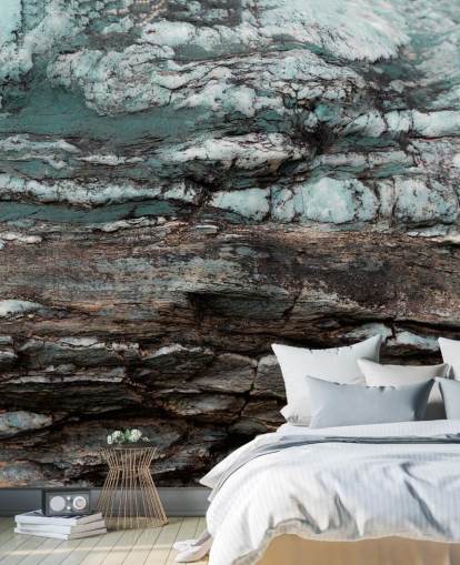 mural personalizado con efecto piedra azul y gris llamado Turquoise Unfolding de Petra Meikle de Vlas mural personalizado con efecto piedra azul y gris llamado Turquoise Unfolding de Petra Meikle de Vlas