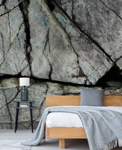 custom grey stone texture mural called Understory by Petra Meikle de Vlas 