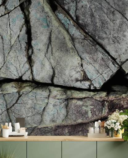 anpassad grå stentextur väggmålning som heter Understory av Petra Meikle de Vlas 