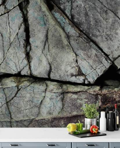 kundenspezifisches Wandbild mit grauer Steinstruktur namens Understory von Petra Meikle de Vlas kundenspezifisches Wandbild mit grauer Steinstruktur namens Understory von Petra Meikle de Vlas