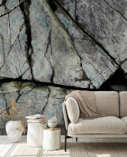 custom grey stone texture mural called Understory by Petra Meikle de Vlas custom grey stone texture mural called Understory by Petra Meikle de Vlas