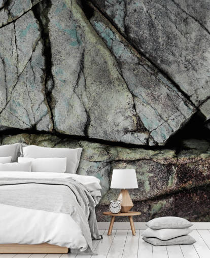 custom gray stone texture mural called Understory by Petra Meikle de Vlas 