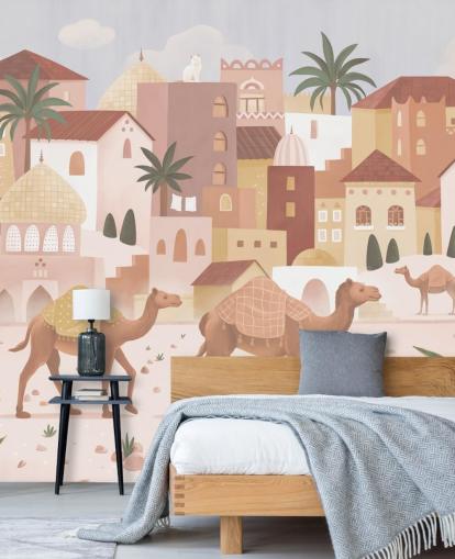 custom children's mural called Desert Dreams from the Oliver Robins collection