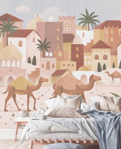 mural infantil personalizado llamado Desert Dreams de la colección Oliver Robins mural infantil personalizado llamado Desert Dreams de la colección Oliver Robins