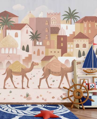 custom children's mural called Desert Dreams from the Oliver Robins collection