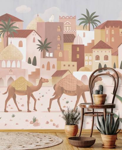 custom children's mural called Desert Dreams from the Oliver Robins collection
