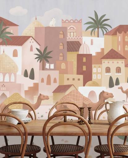 mural infantil personalizado llamado Desert Dreams de la colección Oliver Robins