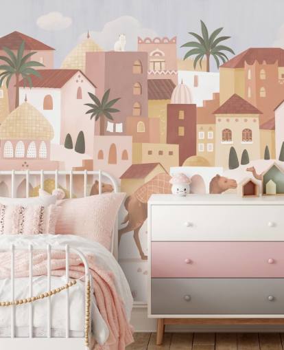 custom children's mural called Desert Dreams from the Oliver Robins collection