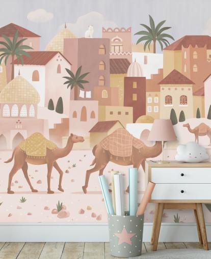 custom children's mural called Desert Dreams from the Oliver Robins collection