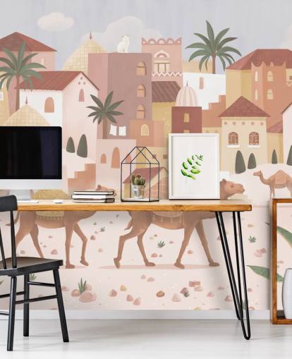 mural infantil personalizado llamado Desert Dreams de la colección Oliver Robins