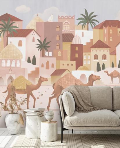 custom children's mural called Desert Dreams from the Oliver Robins collection