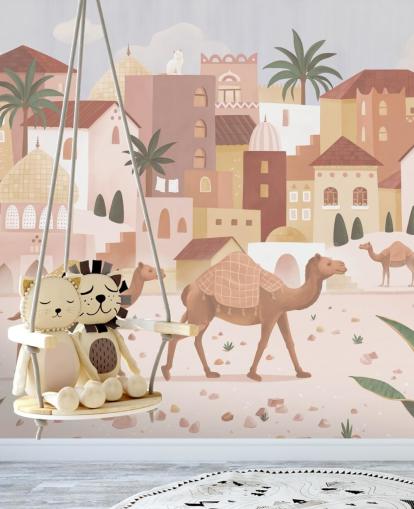 peinture murale personnalisée pour enfants appelée Desert Dreams de la collection Oliver Robins