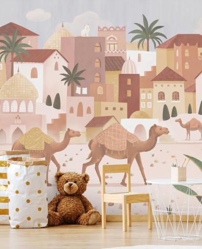 murale personalizzato per bambini chiamato Desert Dreams della collezione Oliver Robins murale personalizzato per bambini chiamato Desert Dreams della collezione Oliver Robins