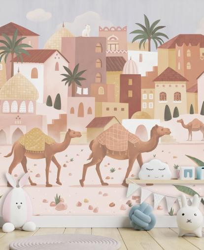 brugerdefineret børns vægmaleri kaldet Desert Dreams fra Oliver Robins-samlingen brugerdefineret børns vægmaleri kaldet Desert Dreams fra Oliver Robins-samlingen