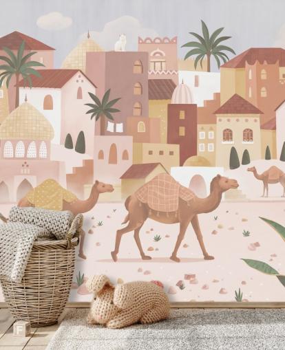mural infantil personalizado llamado Desert Dreams de la colección Oliver Robins