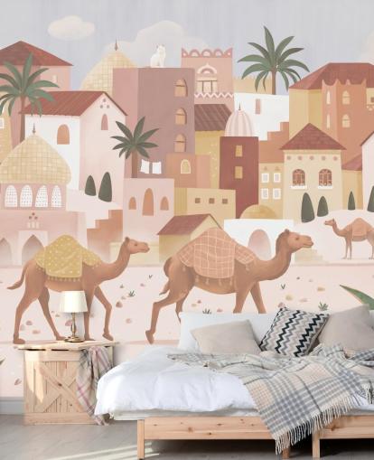 mural infantil personalizado llamado Desert Dreams de la colección Oliver Robins mural infantil personalizado llamado Desert Dreams de la colección Oliver Robins