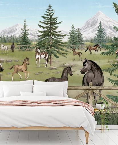 mukautettu lasten hevosseinämaalaus nimeltä Horse Haven Oliver Robins -kokoelmasta
