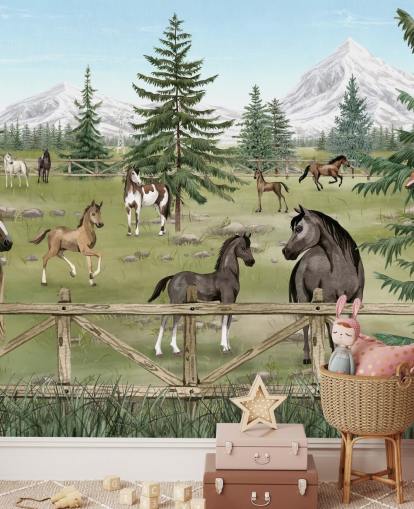brugerdefineret børns hestemaleri kaldet Horse Haven fra Oliver Robins-samlingen brugerdefineret børns hestemaleri kaldet Horse Haven fra Oliver Robins-samlingen
