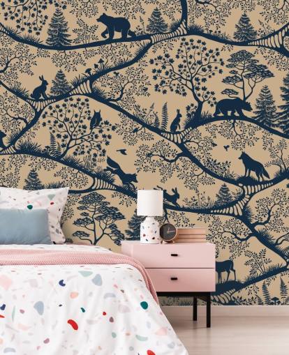 tilpassbart dyremaleri kalt Nordic Nature Beige Blue fra Oliver Robins-samlingen tilpassbart dyremaleri kalt Nordic Nature Beige Blue fra Oliver Robins-samlingen