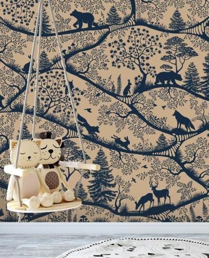 tilpasselig dyremaleri kaldet Nordic Nature Beige Blue fra Oliver Robins-kollektionen tilpasselig dyremaleri kaldet Nordic Nature Beige Blue fra Oliver Robins-kollektionen