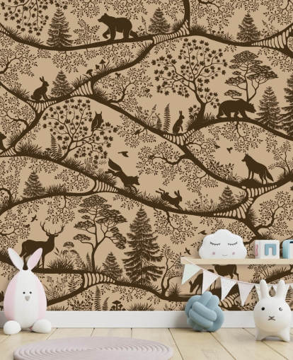 peinture murale marron pour enfants appelée Nordic Nature Beige Brown de la collection Oliver Robins peinture murale marron pour enfants appelée Nordic Nature Beige Brown de la collection Oliver Robins