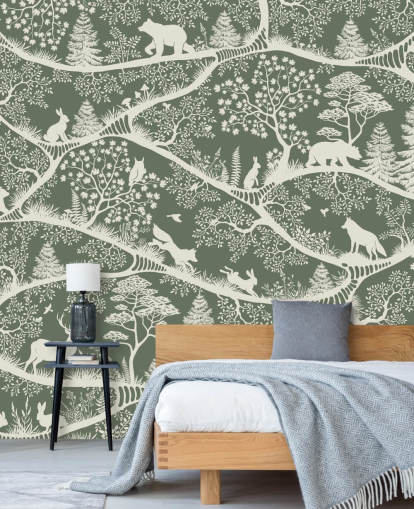 barneskogmaleri kalt Nordic Nature Green White fra Oliver Robins-serien