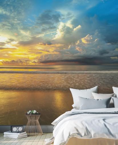 blue and yellow customizable beach sunset wall mural called Malaysia Sunset by Assaf Frank for home offices blue and yellow customizable beach sunset wall mural called Malaysia Sunset by Assaf Frank for home offices
