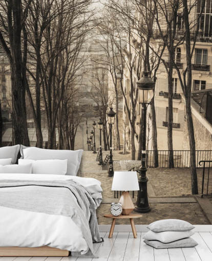 fresque murale personnalisable de Paris appelée Escalier Montmartre d'Assaf Frank pour les chambres et les bureaux à domicile fresque murale personnalisable de Paris appelée Escalier Montmartre d'Assaf Frank pour les chambres et les bureaux à domicile