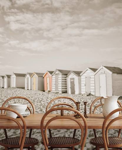 grey customisable beach hut mural called Beach Huts in a Row from Assaf Frank grey customisable beach hut mural called Beach Huts in a Row from Assaf Frank