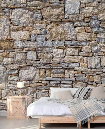 customisable made to measure stone effect mural called Greek Stone Wall by Assaf Frank