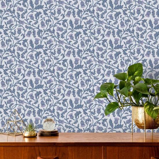 Catriona’s Thistle Silver Blooms Thistle Wallpaper