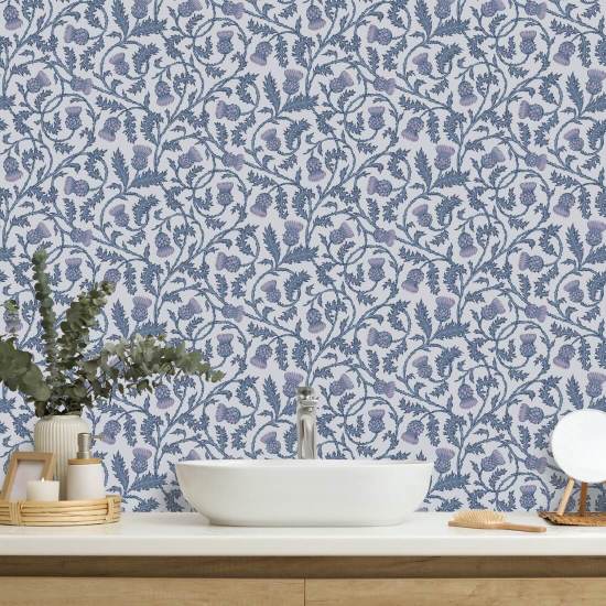 Catriona’s Thistle Silver Blooms Thistle Wallpaper