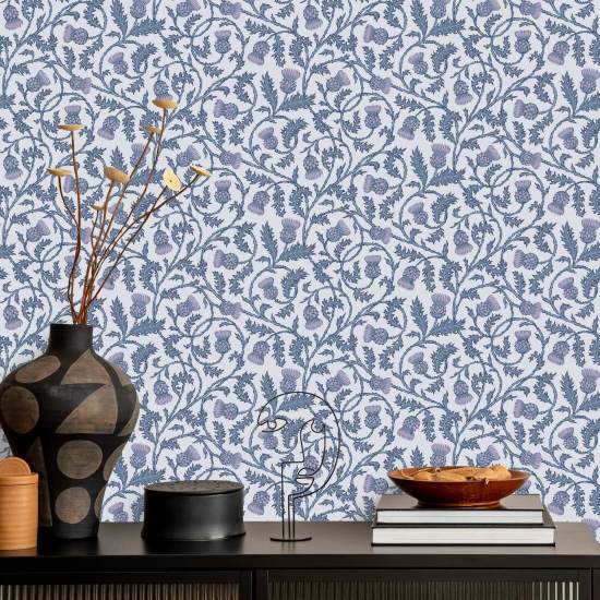 Catriona’s Thistle Silver Blooms Thistle Wallpaper