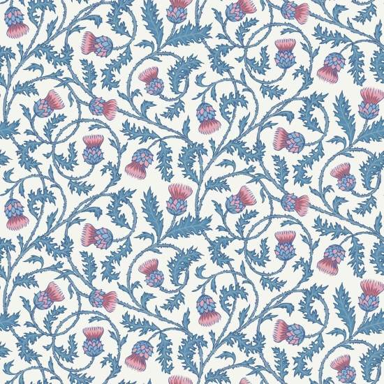 Catrionas Thistle Scarlet Knoppar Blommig tapet