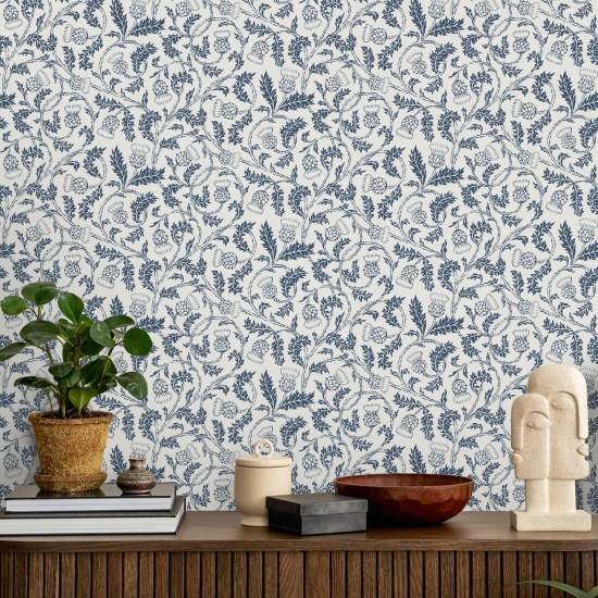 Catriona’s Thistle Moonlight Botanical Wallpaper