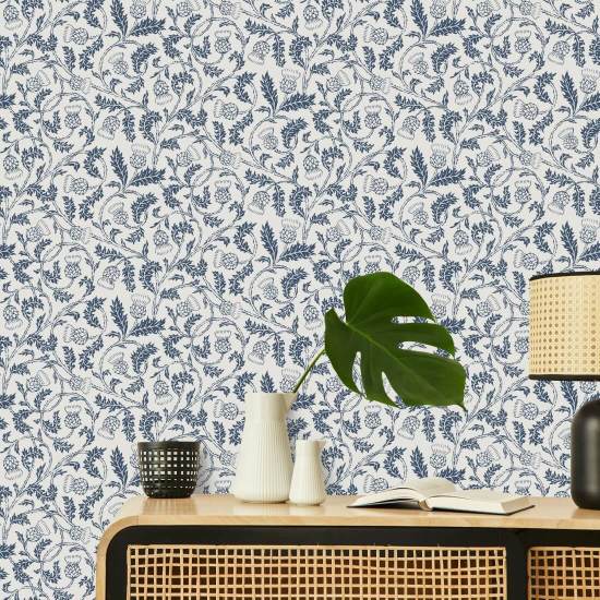 Catriona’s Thistle Moonlight Botanical Wallpaper